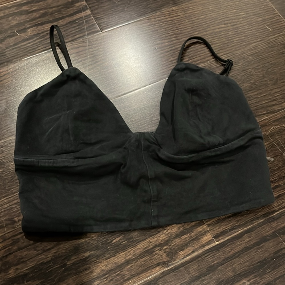 WILFRED FREE black bralette crop top